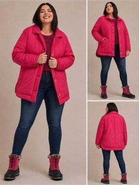 Vivacious Pink Puffer Shacket